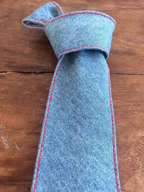 Double Washed Denim Neck Tie