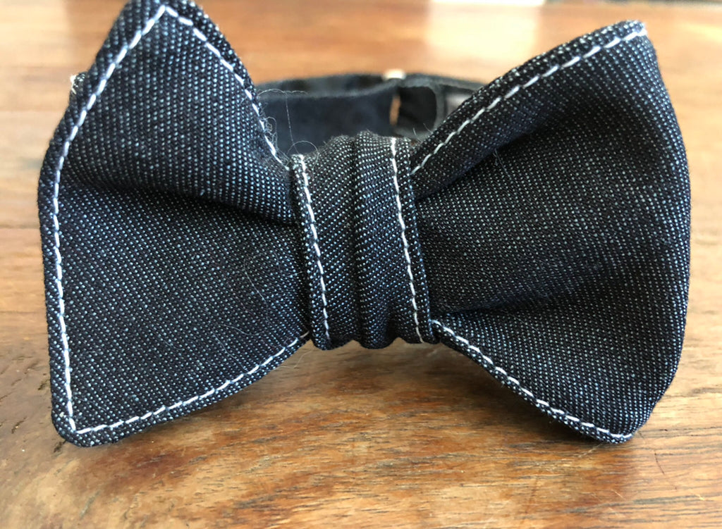 Black Denim Bow Tie